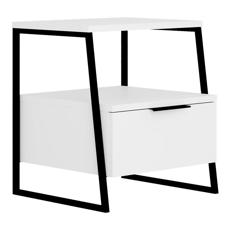 Κομοδίνο Johana σε Μαύρο - Λευκό 45x40x50εκ. Κομοδίνο Johana σε Μαύρο - Λευκό 45x40x50εκ.