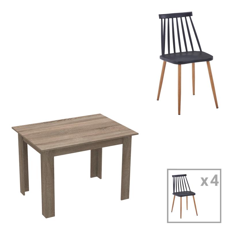 Σετ Τραπεζαρίας Manka-Aurora I 5 τεμ Sonoma Truffle - Μαύρο 110x80x77εκ. Σετ Τραπεζαρίας Manka-Aurora I 5 τεμ Sonoma Truffle - Μαύρο 110x80x77εκ.