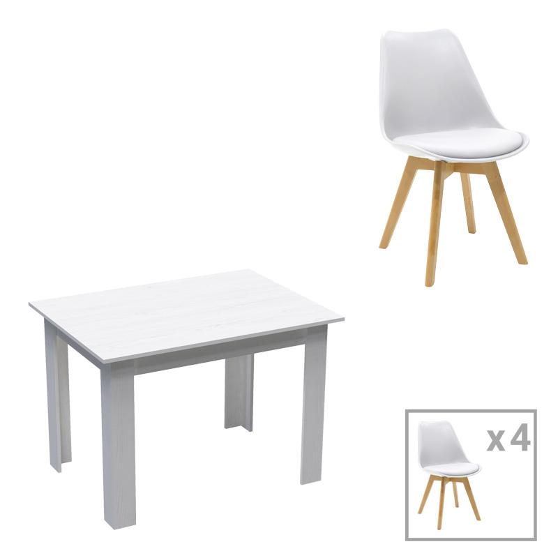 Σετ Τραπεζαρίας Manka-Gaston 5 τεμ. σε Λευκό 110x80x77εκ. Σετ Τραπεζαρίας Manka-Gaston 5 τεμ. σε Λευκό 110x80x77εκ.