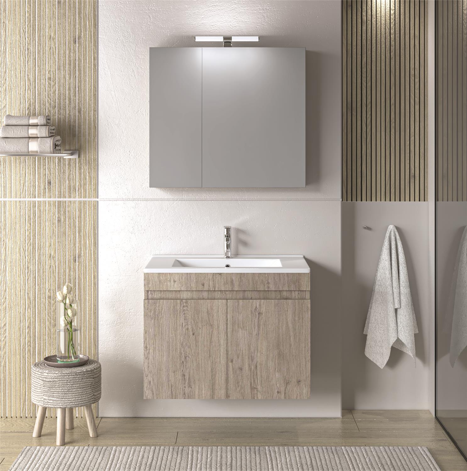 Σετ μπάνιου OMEGA 75 New Μπέζ δρύς