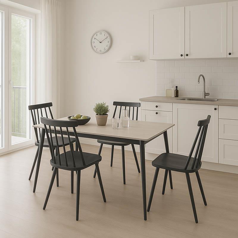 Σετ Τραπεζαρίας Aurora I-Gustas σετ 5τεμ sintered stone-μαύρο 120x60x75εκ Σετ Τραπεζαρίας Aurora I-Gustas σετ 5τεμ sintered stone-μαύρο 120x60x75εκ