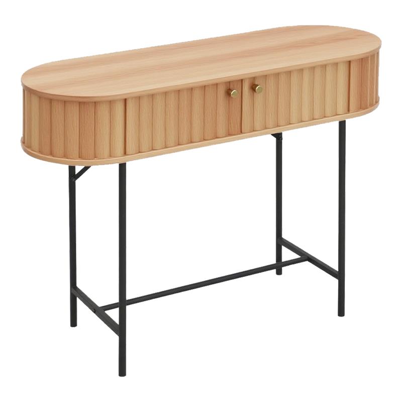 Κονσόλα Zeplen MDF-μέταλλο σε oak απόχρωση 100x35x75εκ Κονσόλα Zeplen MDF-μέταλλο σε oak απόχρωση 100x35x75εκ