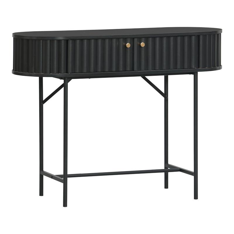 Κονσόλα Zeplen MDF-μέταλλο σε μαύρη απόχρωση 100x35x75εκ Κονσόλα Zeplen MDF-μέταλλο σε μαύρη απόχρωση 100x35x75εκ