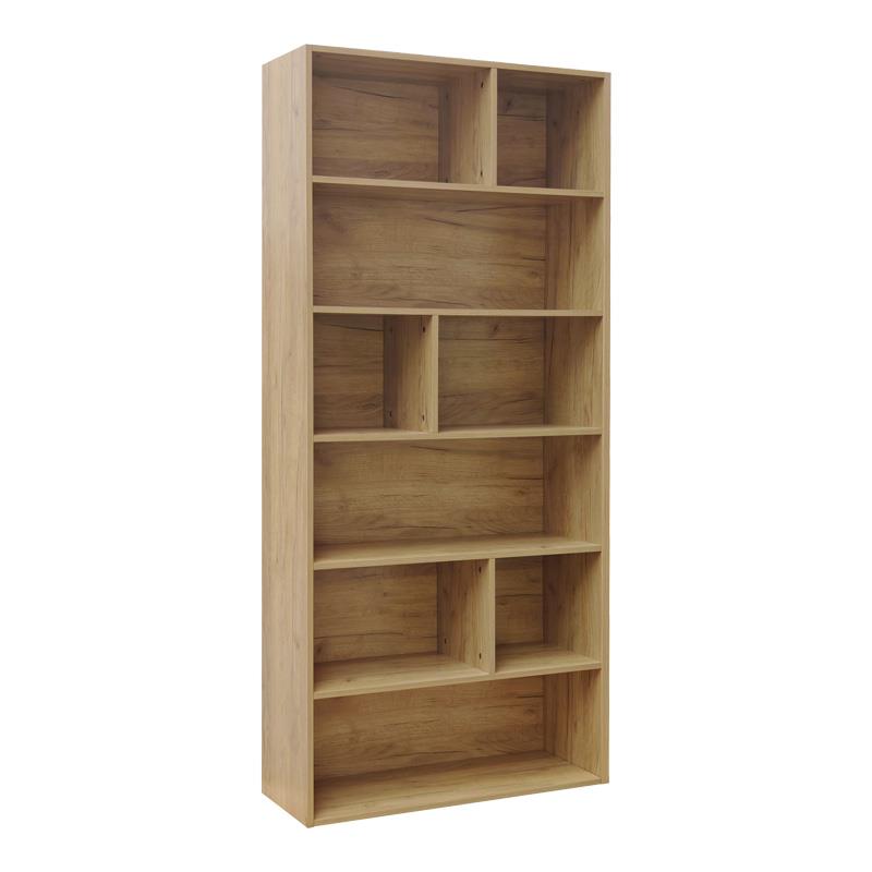 Βιβλιοθήκη Evergin mdf σε oak απόχρωση 80x30x180εκ Βιβλιοθήκη Evergin mdf σε oak απόχρωση 80x30x180εκ
