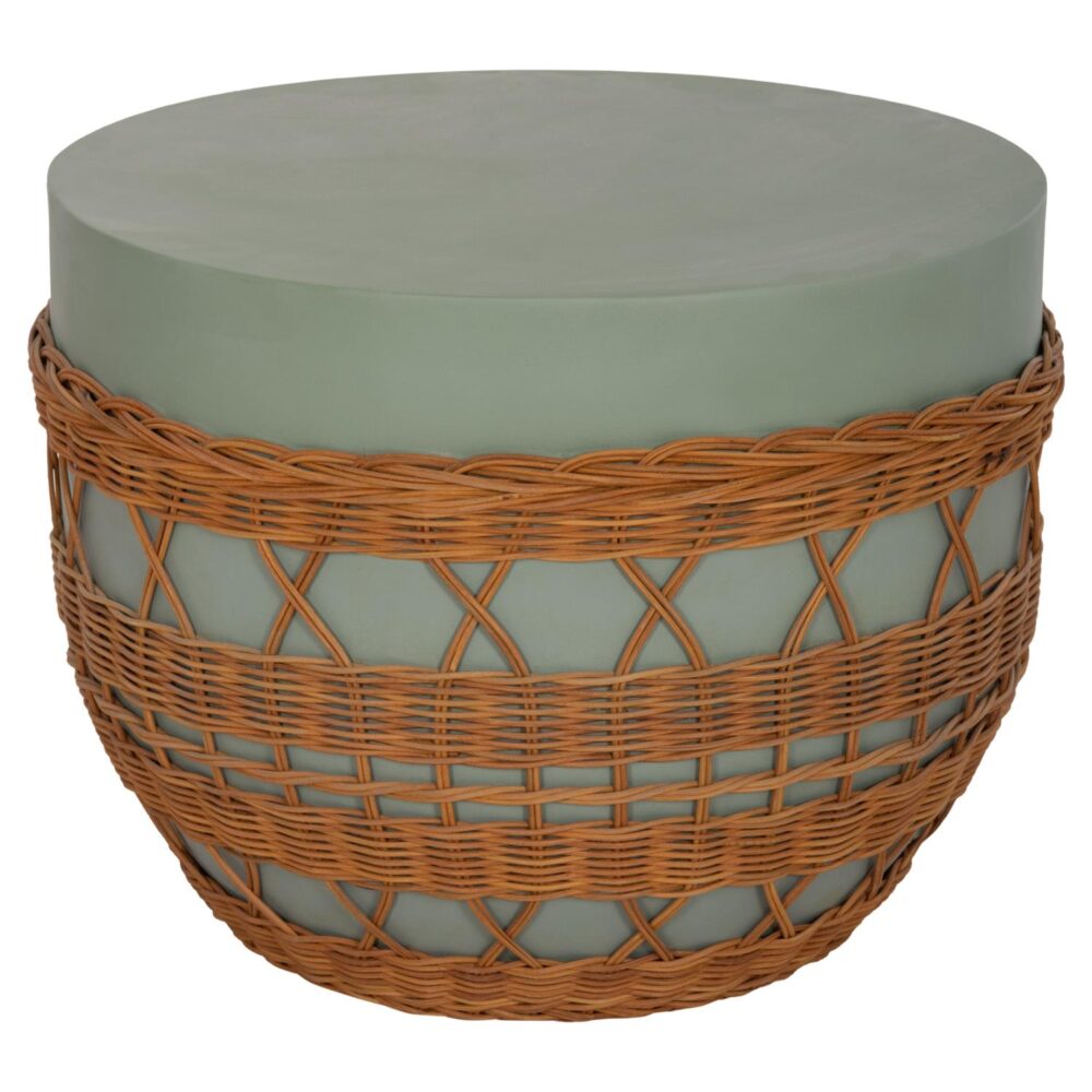 Τραπεζάκι σαλονιού VILHENA C18165 Fiber Cement Πράσινο & Rattan Φυσικό Φ56x47Υεκ. Τραπεζάκι σαλονιού VILHENA C18165 Fiber Cement Πράσινο & Rattan Φυσικό Φ56x47Υεκ.