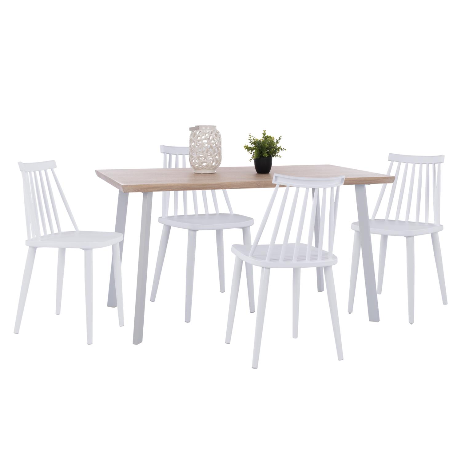 Σετ Τραπεζαρίας OFIRA C10634 5τεμ. Mdf Top σε Sonama - Λευκές Καρέκλες Σετ Τραπεζαρίας OFIRA C10634 5τεμ. Mdf Top σε Sonama - Λευκές Καρέκλες