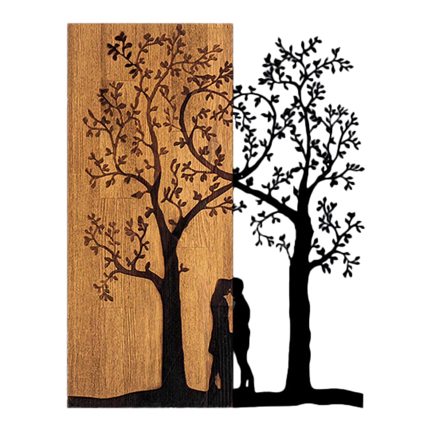 Διακοσμητικό Τοίχου C4753 Μέταλλο Μαύρο - Ξύλο 45x3(βάθος)x58Υεκ.