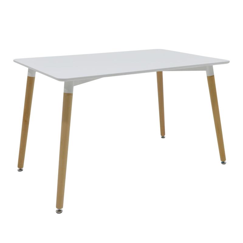 Τραπέζι Natali MDF λευκό-πόδια φυσικό χρώμα 120x80x76εκ Τραπέζι Natali MDF λευκό-πόδια φυσικό χρώμα 120x80x76εκ