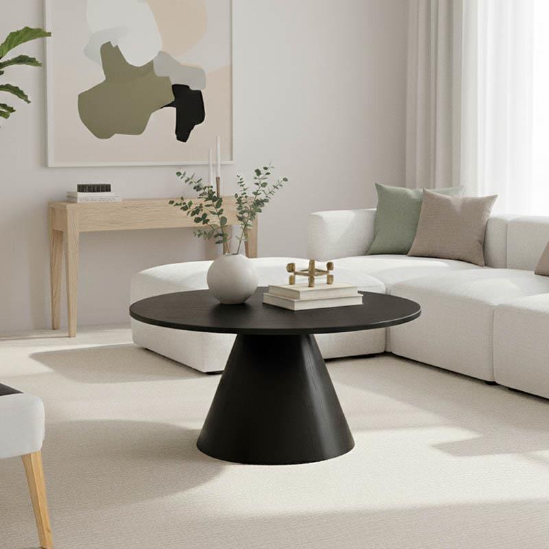 Τραπεζάκι σαλονιού Donda mdf σε μαύρη απόχρωση Φ80x45εκ Τραπεζάκι σαλονιού Donda mdf σε μαύρη απόχρωση Φ80x45εκ