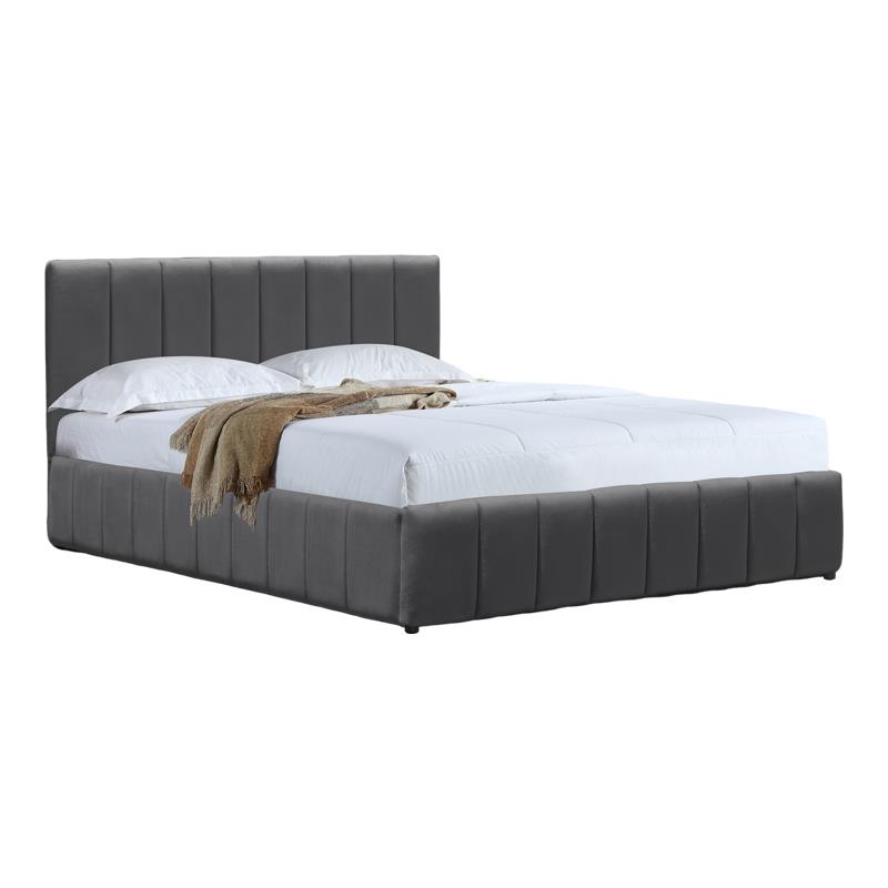 Επενδυμένο Κρεβάτι Snuggle Διπλό με Αποθηκευτικό χώρο Βελούδο Ανθρακί 160x200εκ. Επενδυμένο Κρεβάτι Snuggle Διπλό με Αποθηκευτικό χώρο Βελούδο Ανθρακί 160x200εκ.