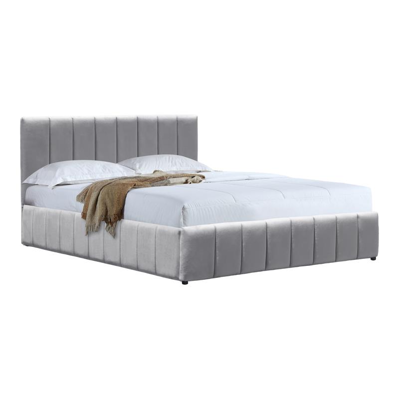 Επενδυμένο Κρεβάτι Snuggle Διπλό με Αποθηκευτικό χώρο Βελούδο Γκρί 160x200εκ. Επενδυμένο Κρεβάτι Snuggle Διπλό με Αποθηκευτικό χώρο Βελούδο Γκρί 160x200εκ.