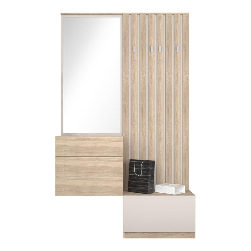 Έπιπλο εισόδου Halesy σε Sonoma-Λευκό 67x35.5x179.3εκ. Έπιπλο εισόδου Halesy σε Sonoma-Λευκό 67x35.5x179.3εκ.