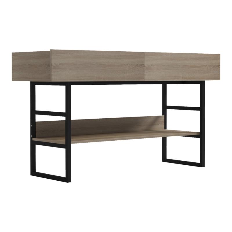Κονσόλα Vien σε sonoma-μαύρη απόχρωση 139x43x75.5εκ Κονσόλα Vien σε sonoma-μαύρη απόχρωση 139x43x75.5εκ
