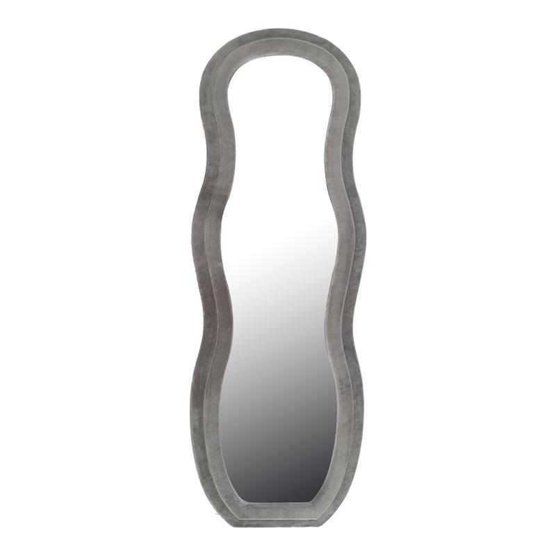 Καθρέπτης Glinde Inart βελούδο σε γκρι απόχρωση 50x3.3x150εκ Καθρέπτης Glinde Inart βελούδο σε γκρι απόχρωση 50x3.3x150εκ