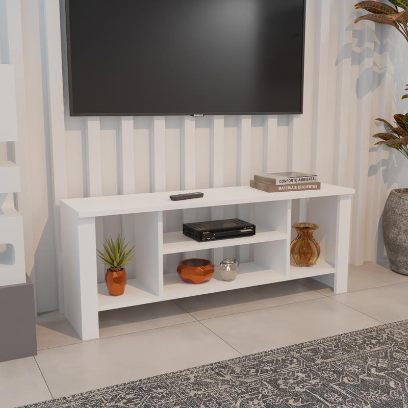 Έπιπλο τηλεόρασης Seref σε λευκή απόχρωση 120x30x47εκ Έπιπλο τηλεόρασης Seref σε λευκή απόχρωση 120x30x47εκ