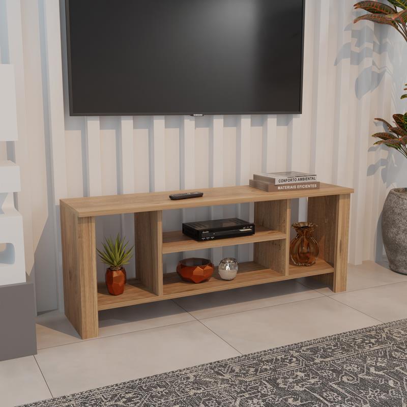 Έπιπλο τηλεόρασης Seref σε oak απόχρωση 120x30x47εκ. Έπιπλο τηλεόρασης Seref σε oak απόχρωση 120x30x47εκ.