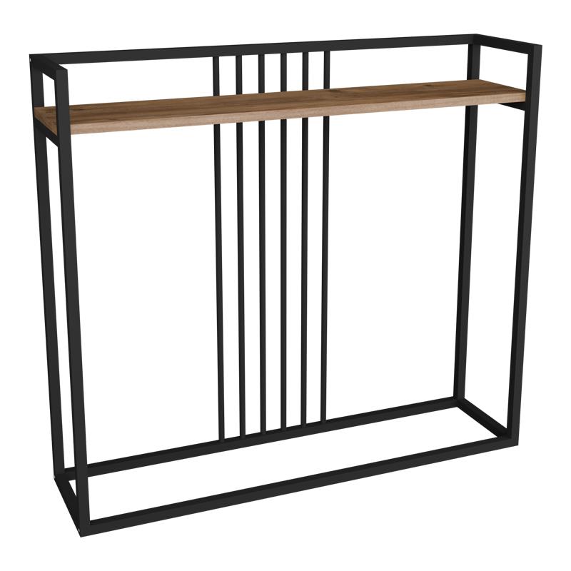 Κονσόλα Convida oak με μαύρο μεταλλικό σκελετό 100x25x90εκ Κονσόλα Convida oak με μαύρο μεταλλικό σκελετό 100x25x90εκ