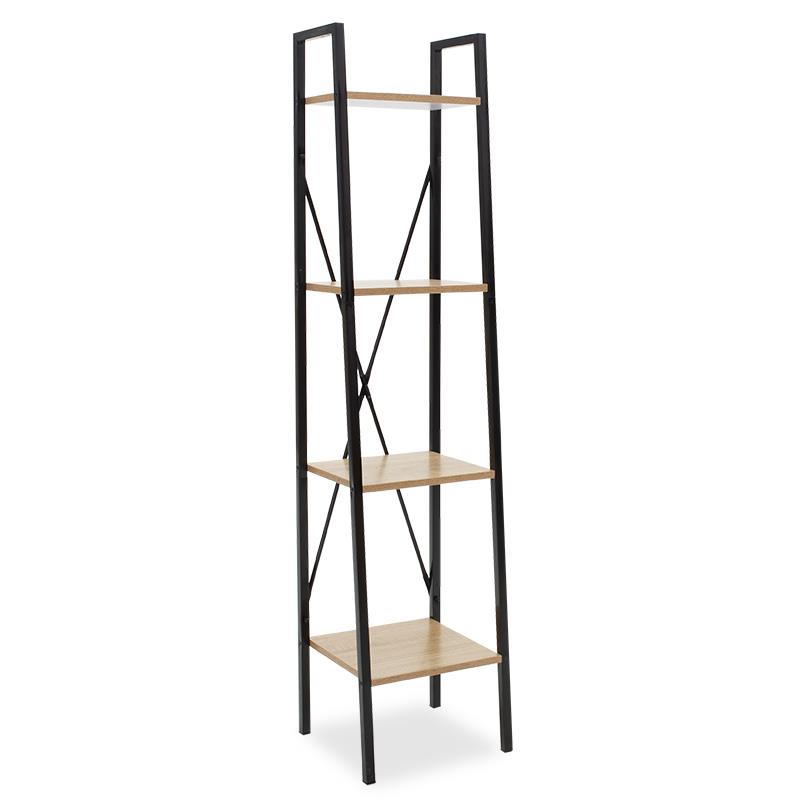 Βιβλιοθήκη Ramon φυσικό-μαύρο 34x32,5x148εκ Βιβλιοθήκη Ramon φυσικό-μαύρο 34x32,5x148εκ
