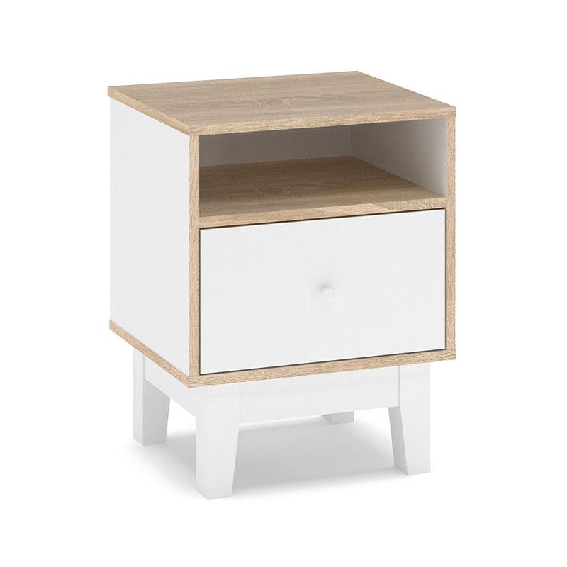 Κομοδίνο Awell sonoma-λευκό 45x44x58εκ Κομοδίνο Awell sonoma-λευκό 45x44x58εκ