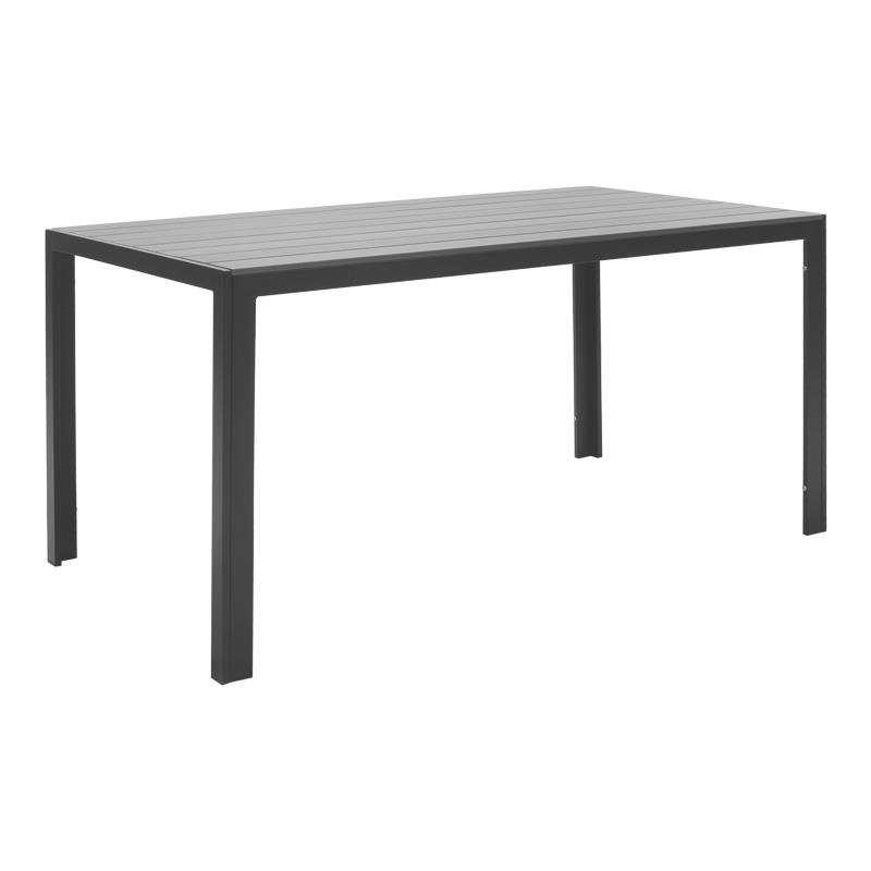 Τραπέζι Nares αλουμίνιο μαύρο-plywood ανθρακί 140x80x72.5εκ Τραπέζι Nares αλουμίνιο μαύρο-plywood ανθρακί 140x80x72.5εκ