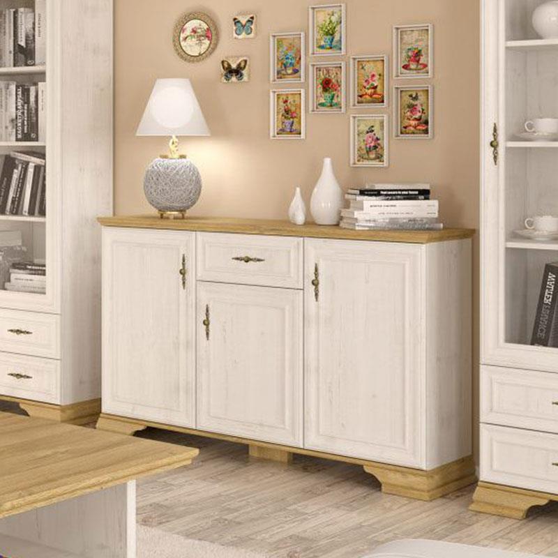 Μπουφές Jaden golden oak-λευκό antique 137,5x39x88,5εκ Μπουφές Jaden golden oak-λευκό antique 137,5x39x88,5εκ
