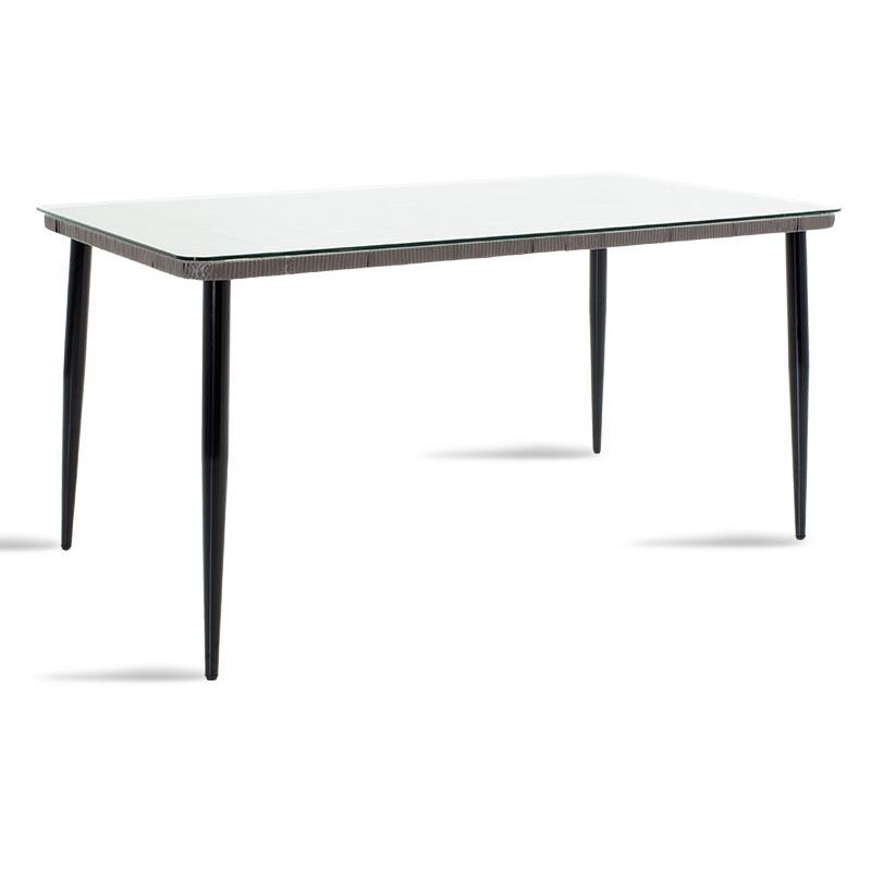 Τραπέζι Naoki μέταλλο μαύρο-pe γκρι-γυαλί 160x90x78εκ Τραπέζι Naoki μέταλλο μαύρο-pe γκρι-γυαλί 160x90x78εκ