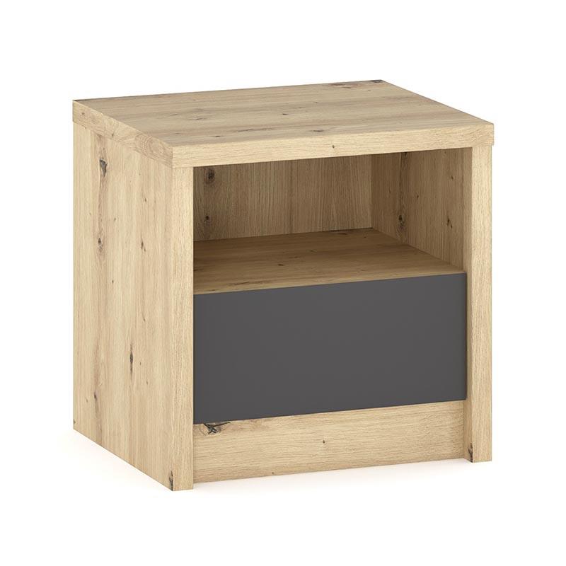 Κομοδίνο Lavinia ανθρακί-sonoma 46.5x39.5x45.5εκ Κομοδίνο Lavinia ανθρακί-sonoma 46.5x39.5x45.5εκ