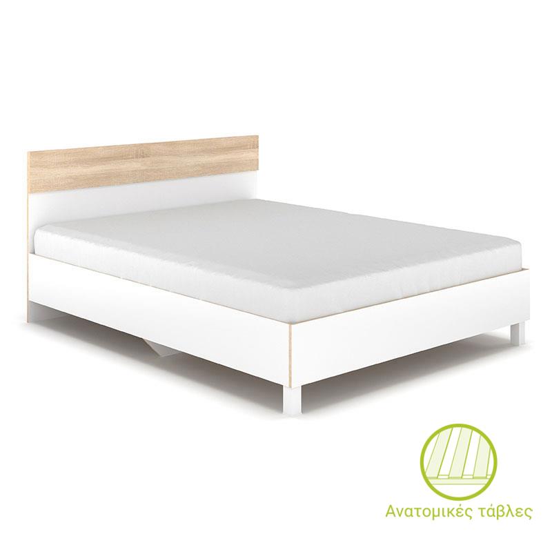 Κρεβάτι διπλό Awell sonoma-λευκό 160x200εκ Κρεβάτι διπλό Awell sonoma-λευκό 160x200εκ