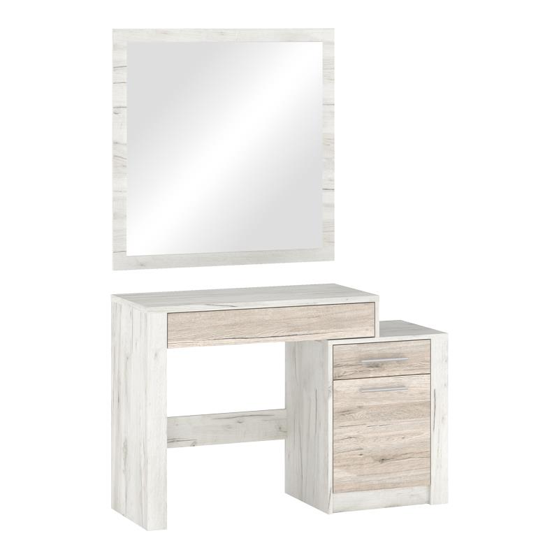 Τουαλέτα-καθρέπτης Neruda λευκό antique-oak 114,5x39,5x76εκ Τουαλέτα-καθρέπτης Neruda λευκό antique-oak 114,5x39,5x76εκ