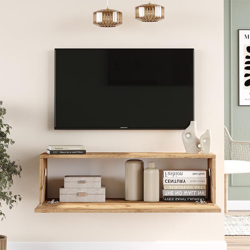 Έπιπλο τηλεόρασης επιτοίχιο Serit sonoma 100x31.6x29.6εκ Έπιπλο τηλεόρασης επιτοίχιο Serit sonoma 100x31.6x29.6εκ