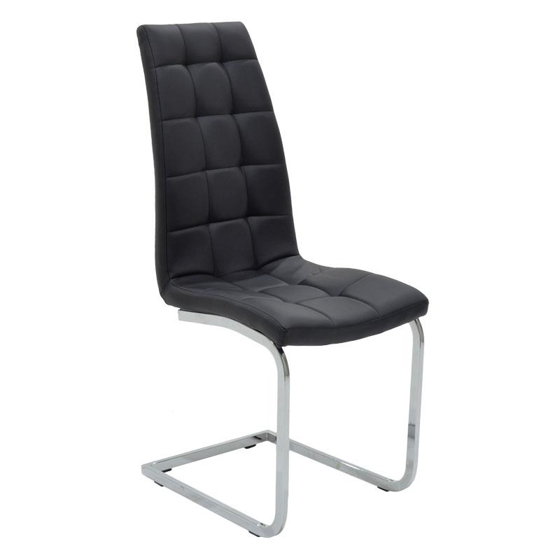 Καρέκλα Darrell pu μαύρο-βάση χρωμίου 42x49x106εκ Καρέκλα Darrell pu μαύρο-βάση χρωμίου 42x49x106εκ