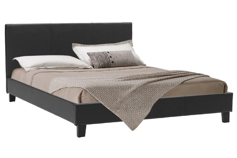Επενδυμένο Κρεβάτι Nevil διπλό PU Μαύρο ματ 150x200 εκ. Επενδυμένο Κρεβάτι Nevil διπλό PU Μαύρο ματ 150x200 εκ.