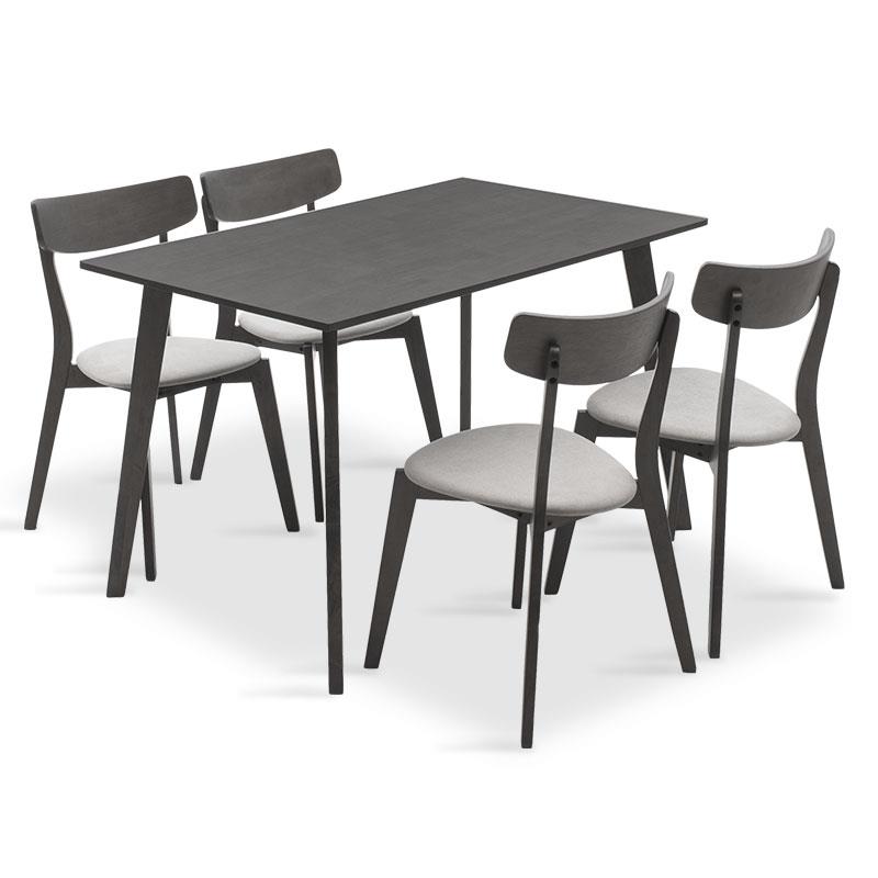 Tραπεζαρία Benson - Toto σετ 5τμχ rustic grey - ύφασμα γκρι 120x75x75εκ Tραπεζαρία Benson - Toto σετ 5τμχ rustic grey - ύφασμα γκρι 120x75x75εκ