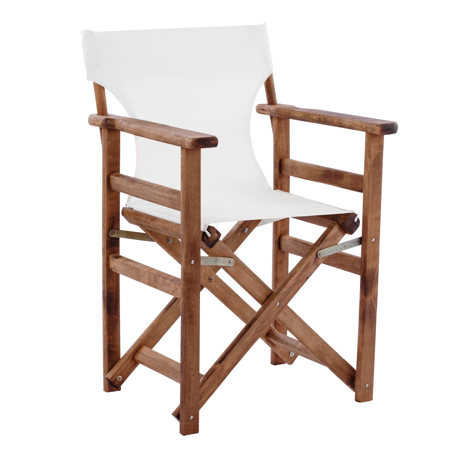 Καρέκλα Σκηνοθέτη ΛΗΜΝΟΣ C10368.60 Καρυδί με Textilene Εκρού 57x54x88.5 εκ.