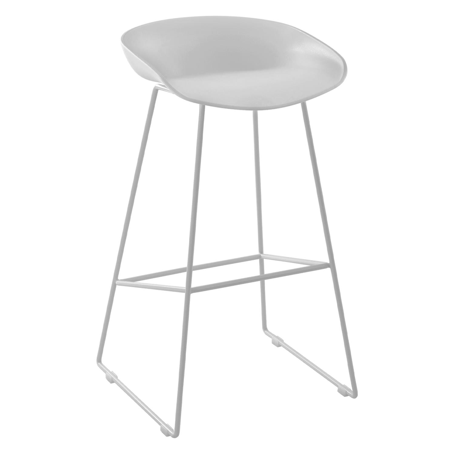 Σκαμπό μπαρ NAILA Μεταλλικό με Κάθισμα PP Λευκό 47x47x83 εκ.