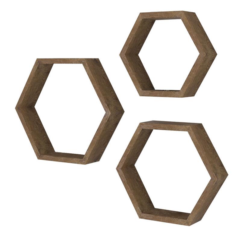 Ραφιέρα τοίχου Valis τριών τεμαχίων χρώμα καρυδί 37x9x32εκ Ραφιέρα τοίχου Valis τριών τεμαχίων χρώμα καρυδί 37x9x32εκ