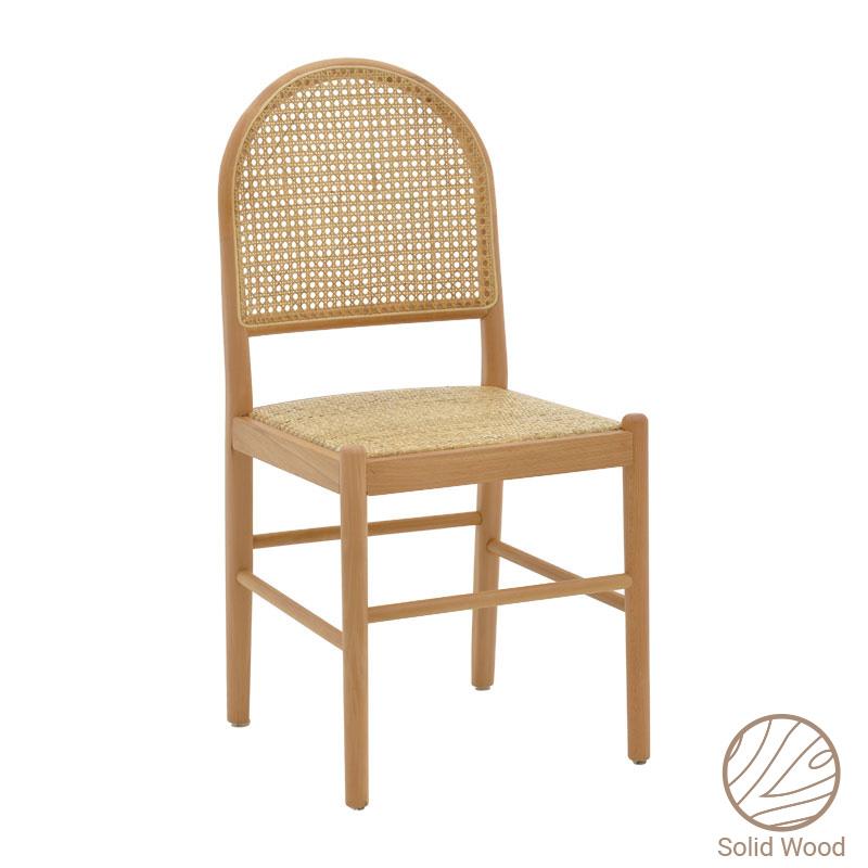 Καρέκλα Alessia ξύλο οξιάς-rattan φυσικό 43x40x89εκ