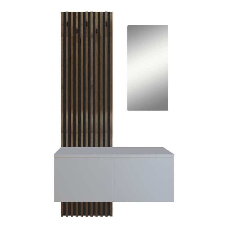 Έπιπλο εισόδου Arika λευκό-sonoma 100x37x199.5εκ