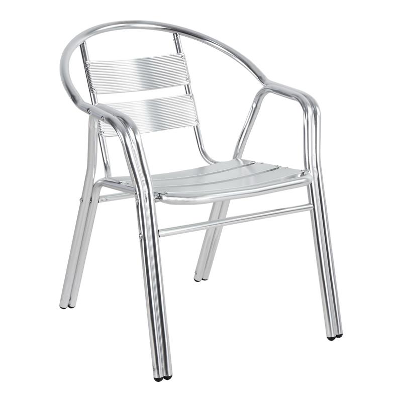 Καρέκλα - Πολυθρόνα Zircu στοιβαζόμενη χρωμίου αλουμίνιο 58x64x75 εκ.