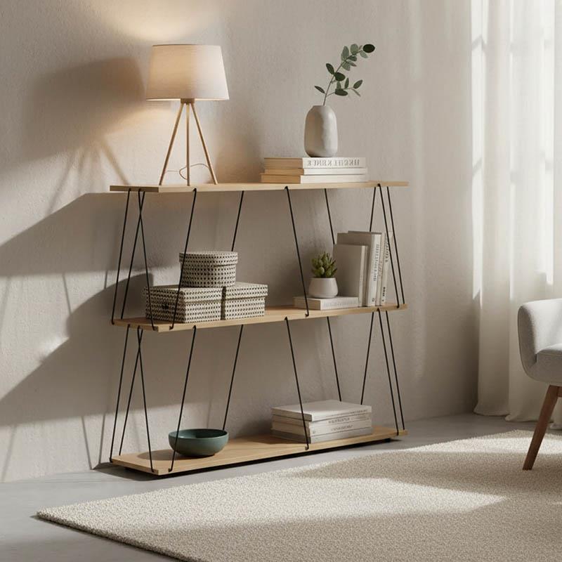 Βοηθητικό τραπέζι-ραφιέρα Tars oak-μαύρο 80x30x69.2εκ