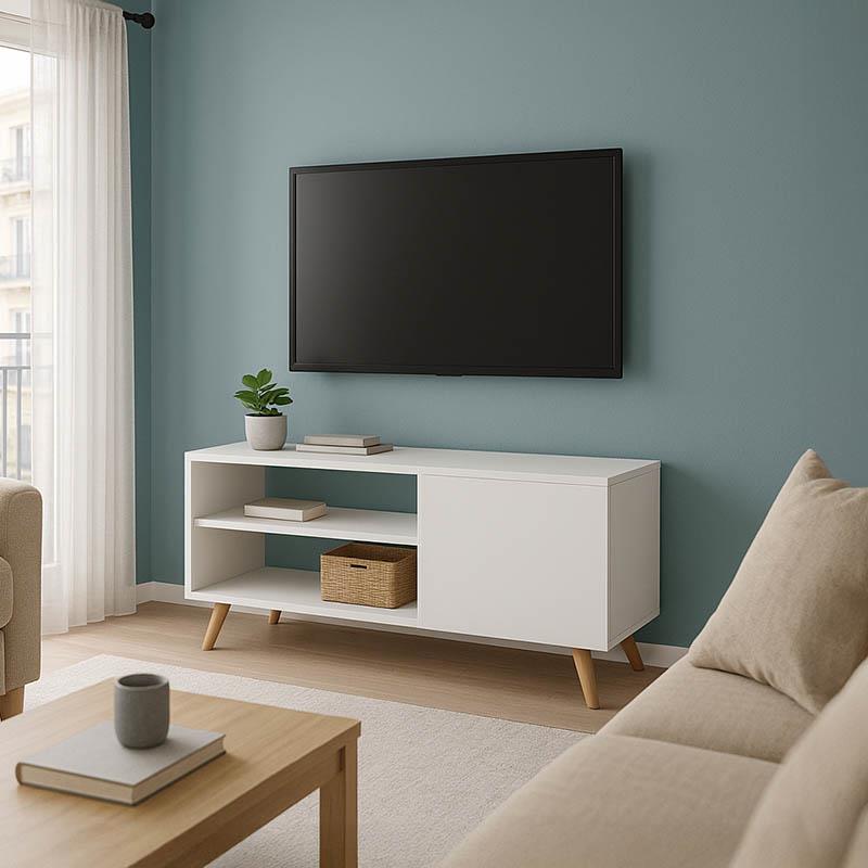 Έπιπλο τηλεόρασης Orianne μελαμίνης λευκό-φυσικό 90x32x46εκ