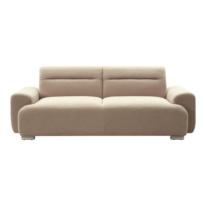Kαναπές τριθέσιος Harmonious μπουκλέ μπεζ 223x42x114εκ