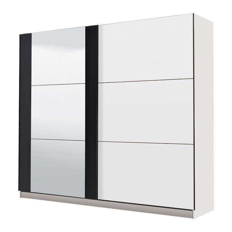 Ντουλάπα Sicilia 220 OG Λευκό - Μαύρο 217x62.5x210 εκ.