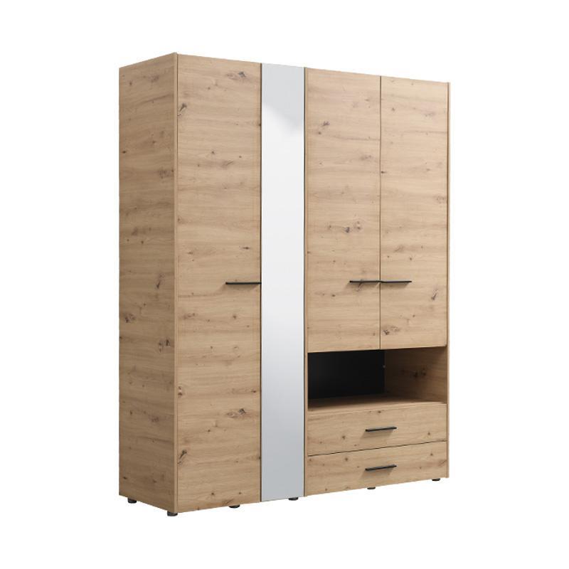 Ντουλάπα Leon 4K2FO Artisan Oak 161x55x205.5 εκ.