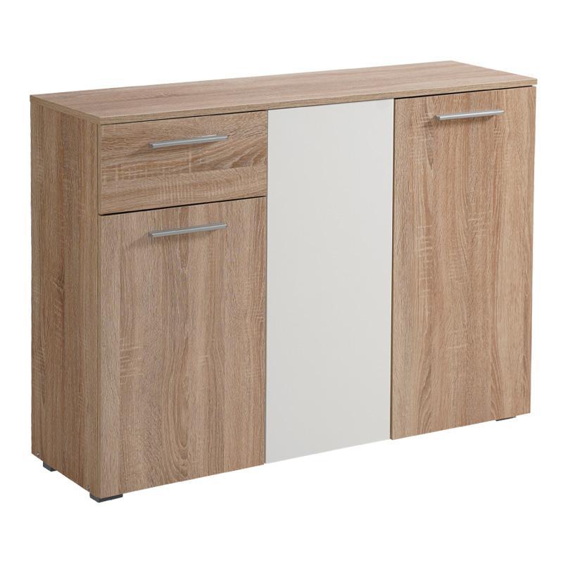 Κομότα - Μπουφές  Ritmo 3K1F Sonoma -Λευκό 114.5x35x80.5 εκ.