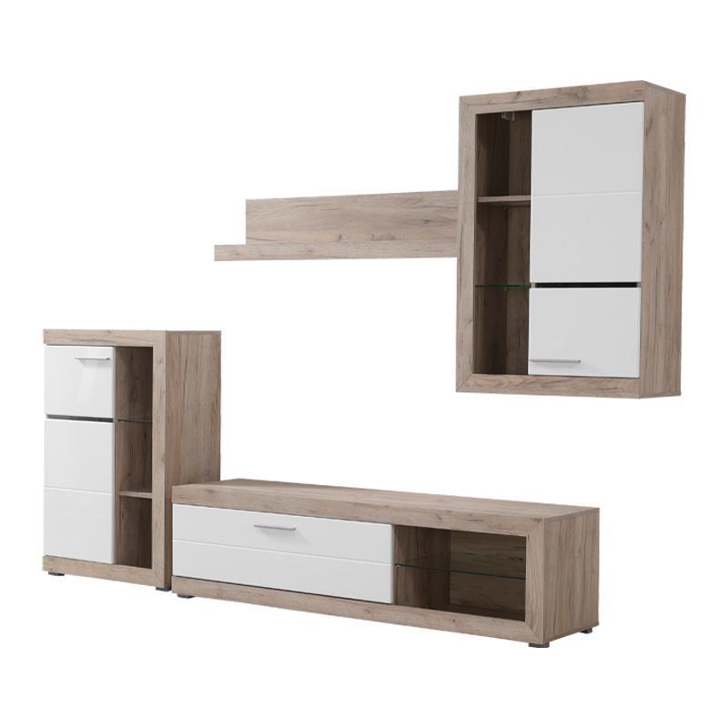 Κέντρο Ψυχαγωγίας - Σύνθεση Rosso Γκρί Δρύς - Λευκή Λάκα 266x41x186 εκ. Κέντρο Ψυχαγωγίας - Σύνθεση Rosso Γκρί Δρύς - Λευκή Λάκα 266x41x186 εκ.