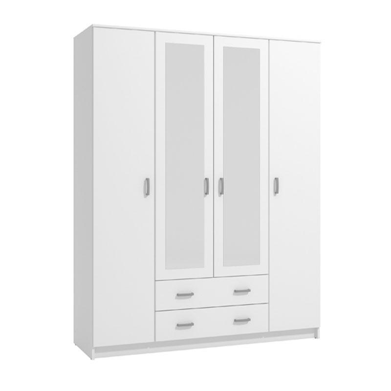 Ντουλάπα Hana 4K2F2O Λευκό 160x52x205 εκ.