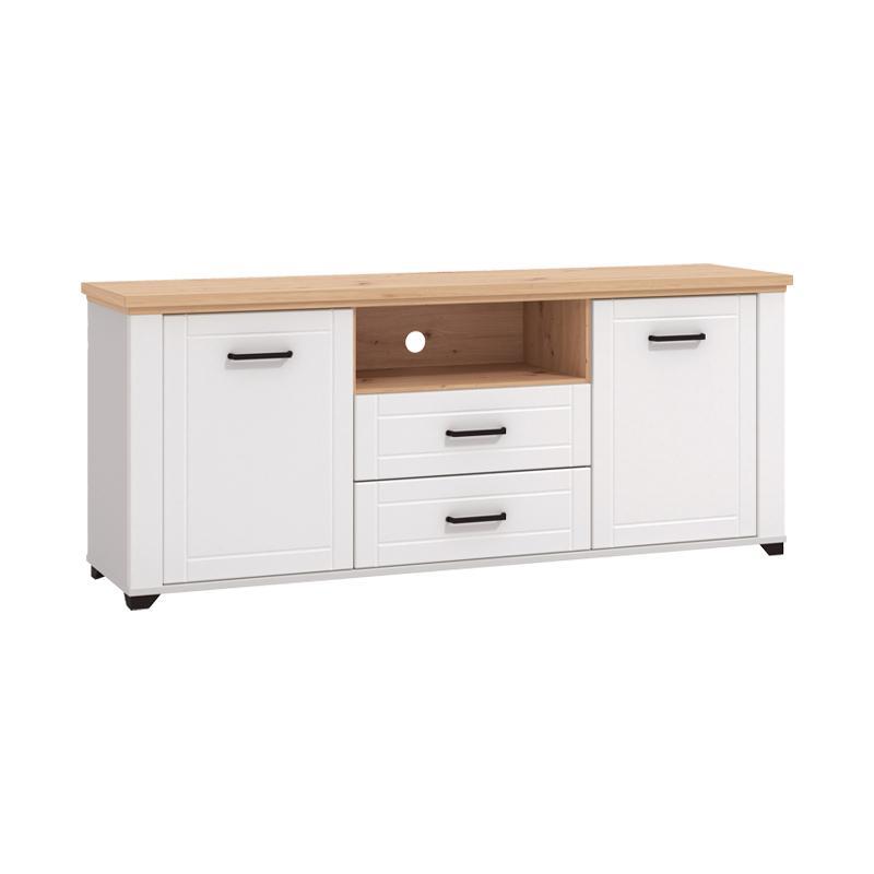 Έπιπλο Τηλεόρασης Valencia TV 160 Λευκό - Artisan Oak - Λευκό Μάτ 161x41x66.5 εκ.