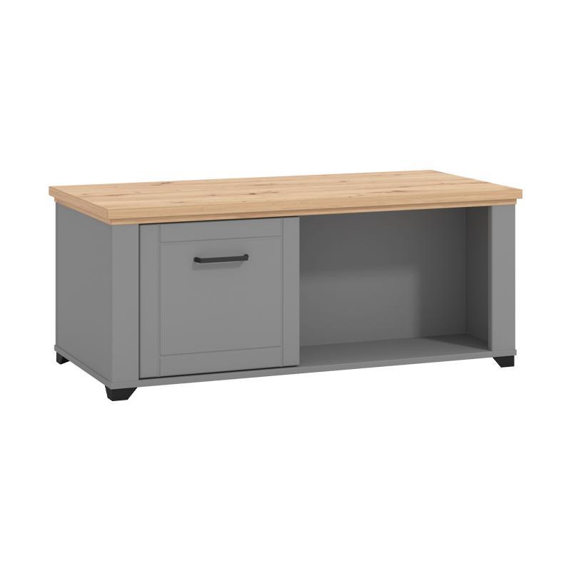 Τραπεζάκι Σαλονιού Valencia Γκρί Γραφίτης - Artisan Oak - Γκρί Μάτ 115x55x47,5 εκ.