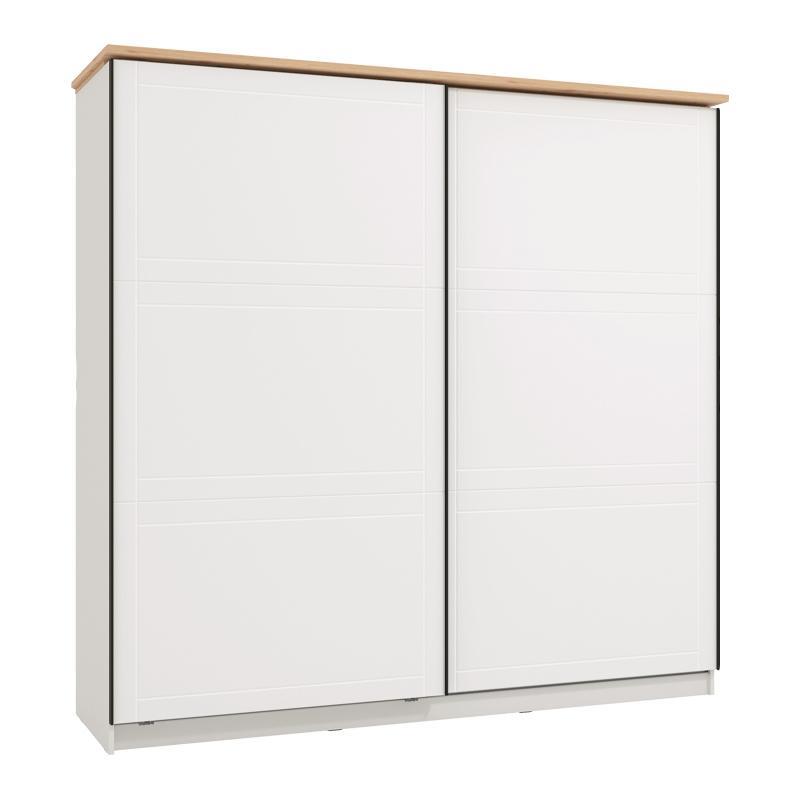 Ντουλάπα Valencia 220 Λευκό - Artisan Oak - Λευκό Μάτ 220x62.5x214 εκ.